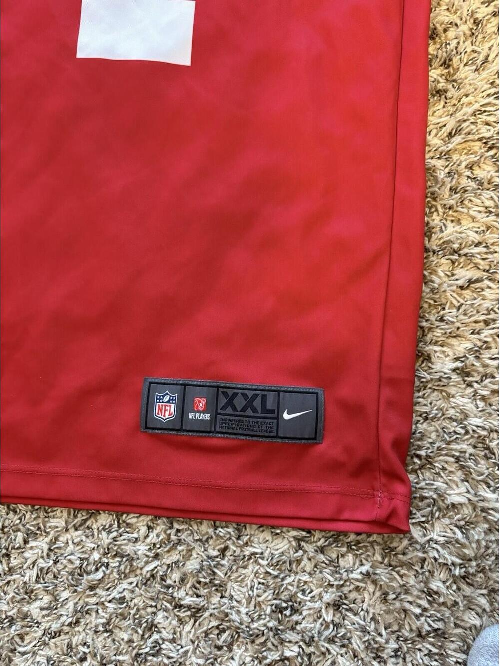 Nike San Francisco 49ers NFL Fred Warner Red Color Rush Jersey Men's Size 2XL - Picture 6 of 10